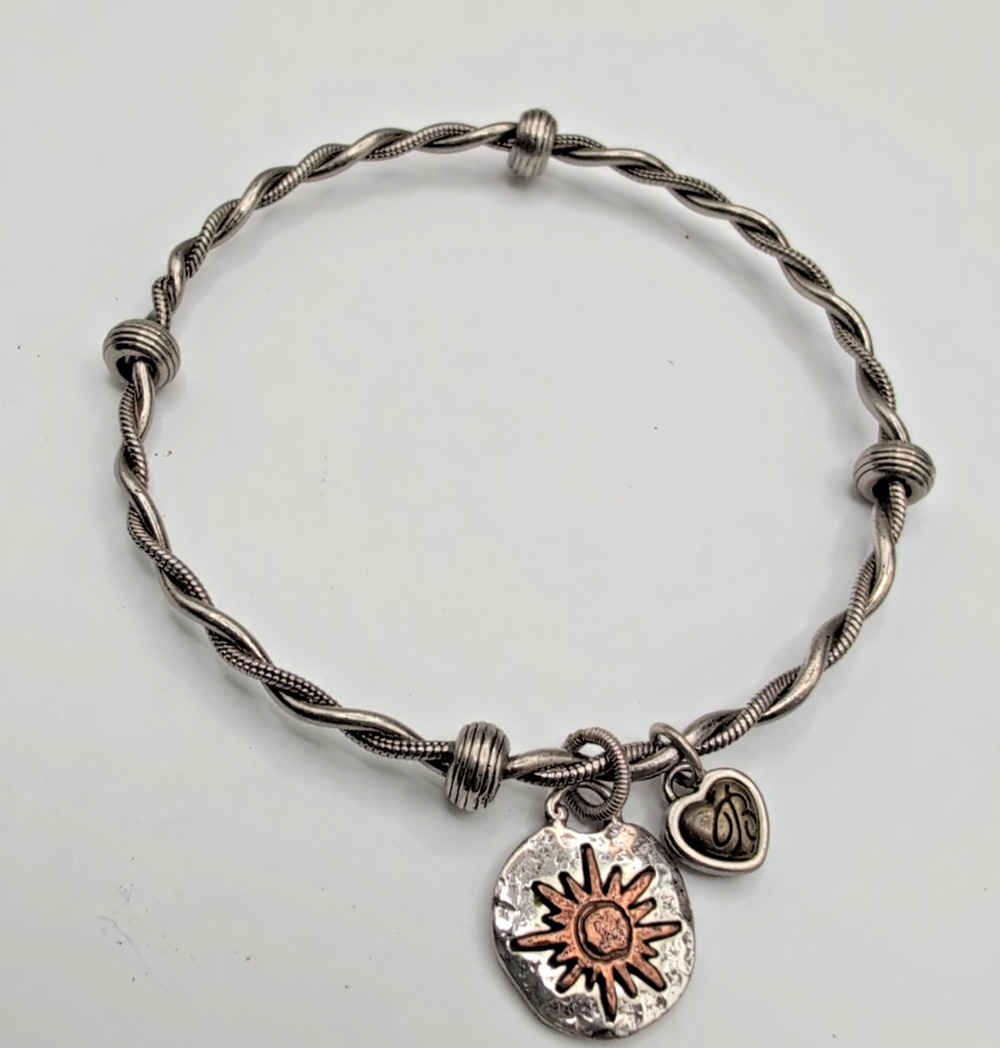 Brighton Art & Soul Bangle Charm Bracelet Live Your Dreams Happiness Will Follow
